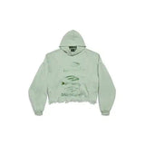 Balenciaga DIY Imprint Cropped Hoodie Sage Green