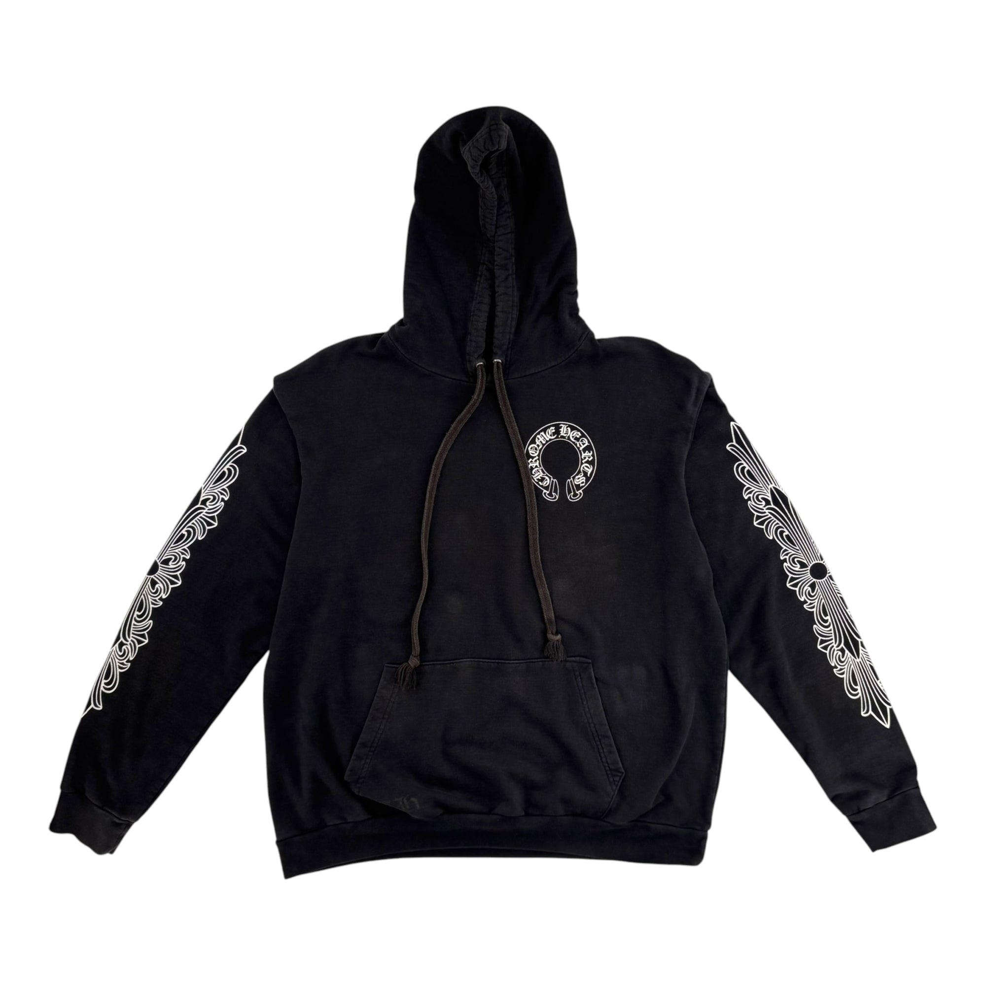 Chrome Hearts Horse Shoe Floral Hoodie Black