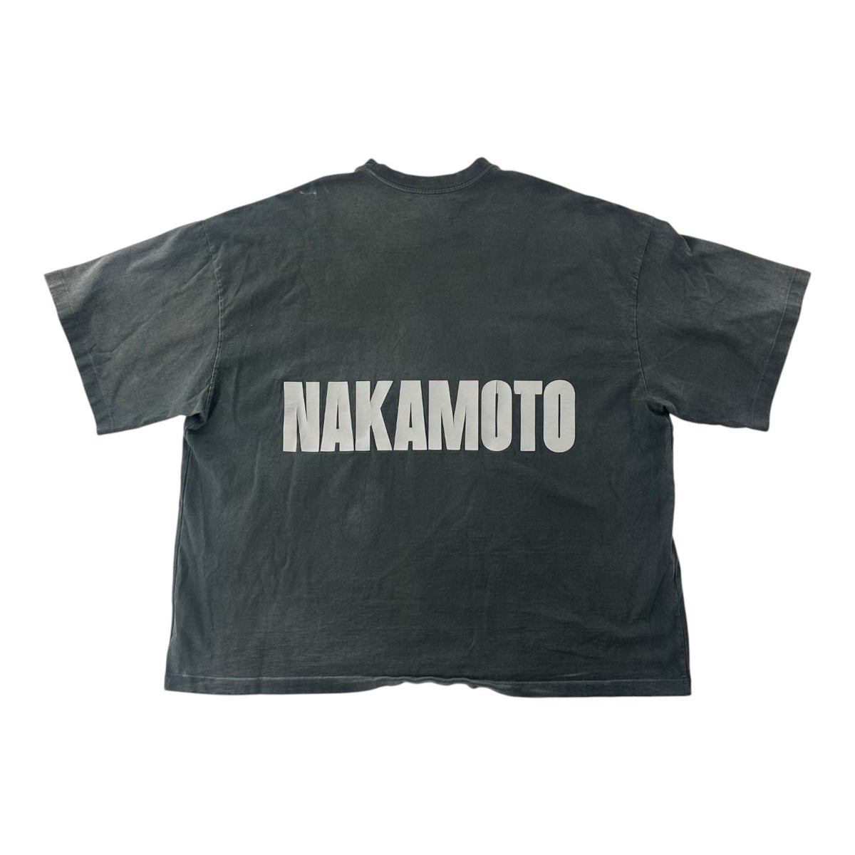 Satoshi Nakamoto Impact Oversized Logo Tee Grey