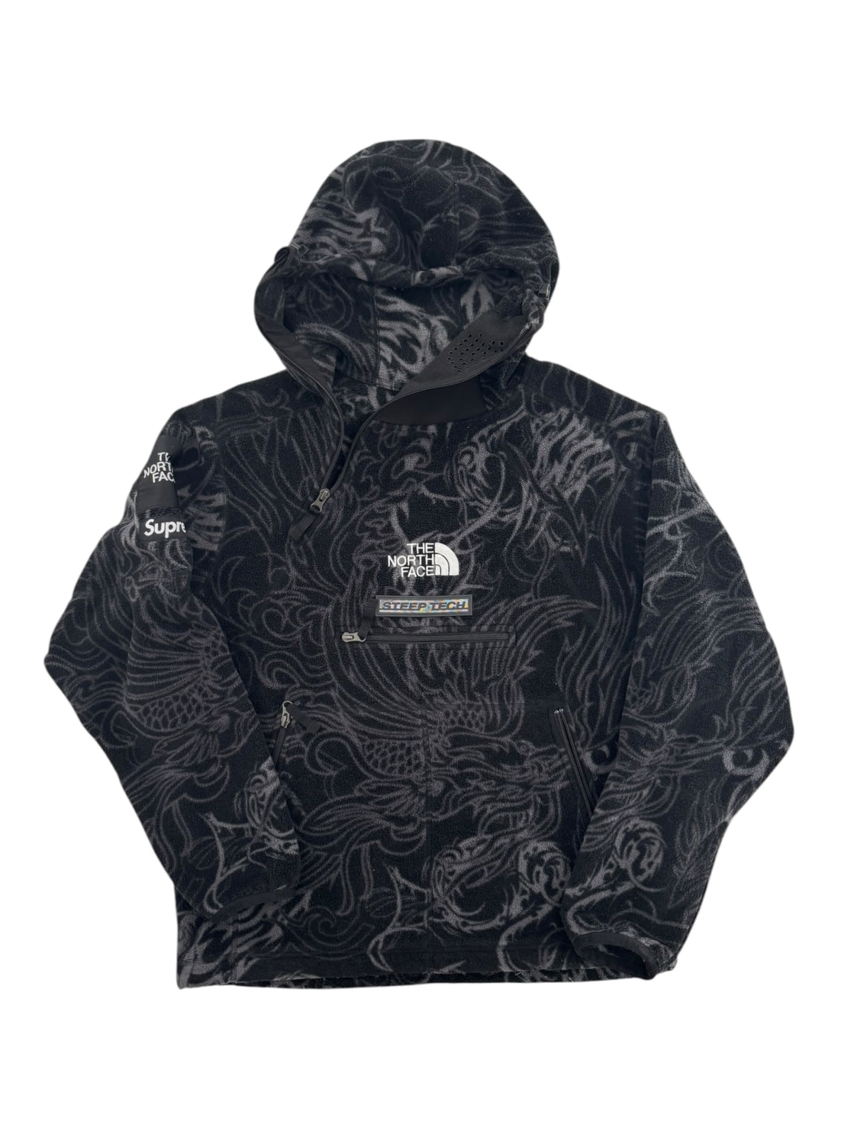 Supreme The North Face Steep Tech Fleece Pullover Black Dragon