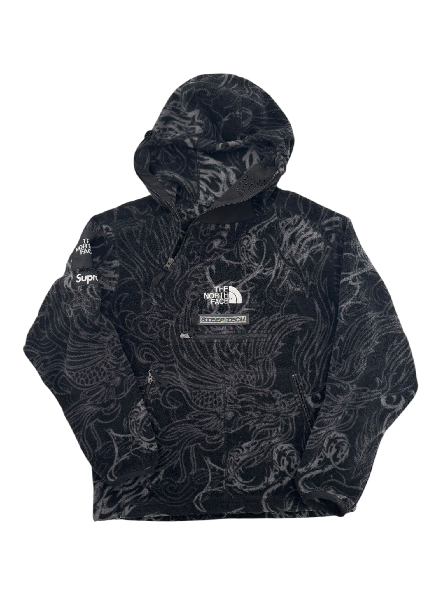 Supreme The North Face Steep Tech Fleece Pullover Black Dragon