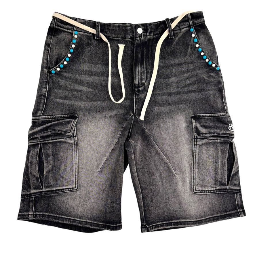 HMDD Studded Jorts Black