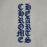 Chrome Hearts Vertical Logo Zip-Up Hoodie White Blue