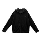 Chrome Hearts Scroll Logo Thermal Zip-Up Hoodie Black