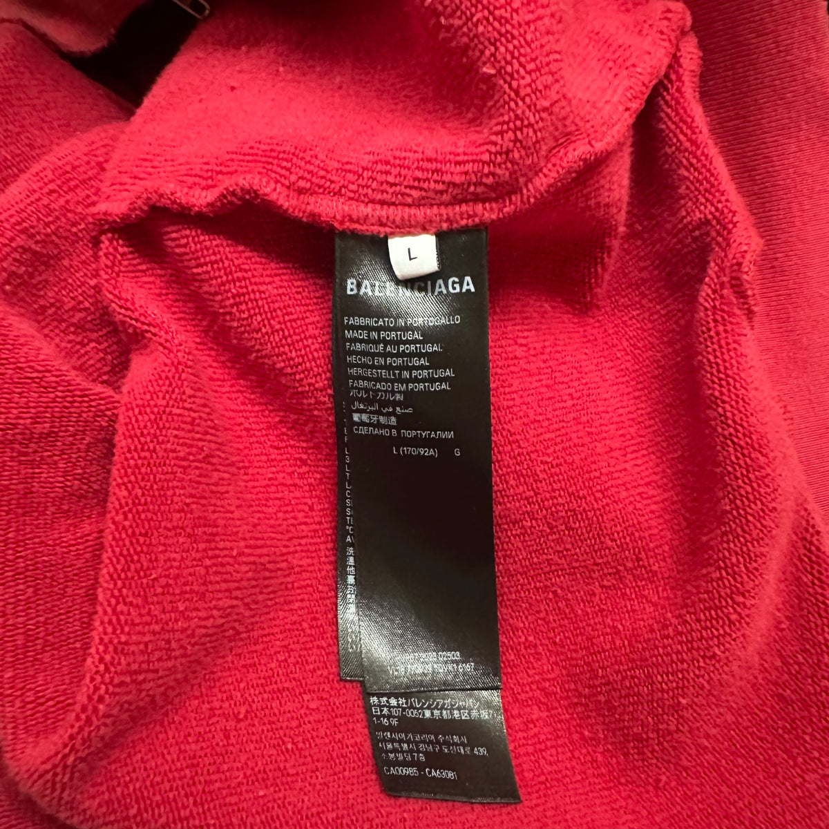 Balenciaga Tattoo Zip Up Hoodie Red