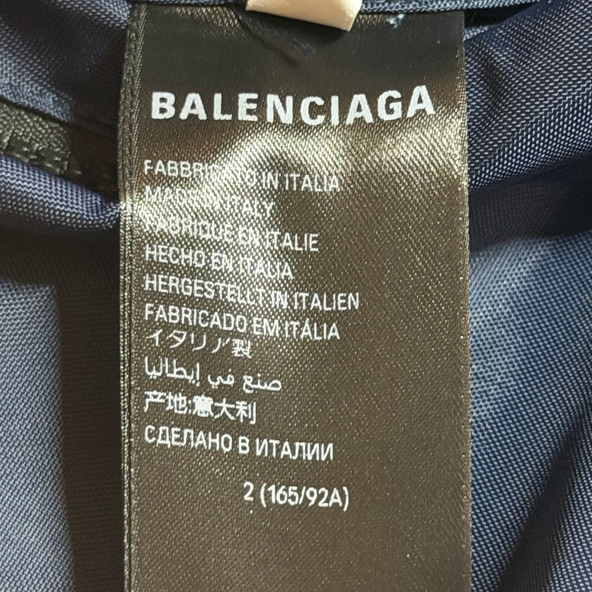 Balenciaga Logo Reversible Puffer Navy