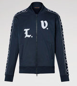 Louis Vuitton Flower Band Embroidered Track Jacket Navy