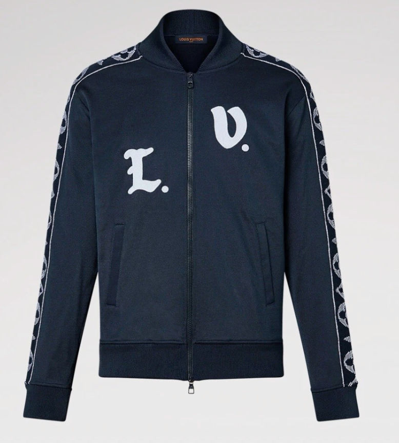 Louis Vuitton Flower Band Embroidered Track Jacket Navy