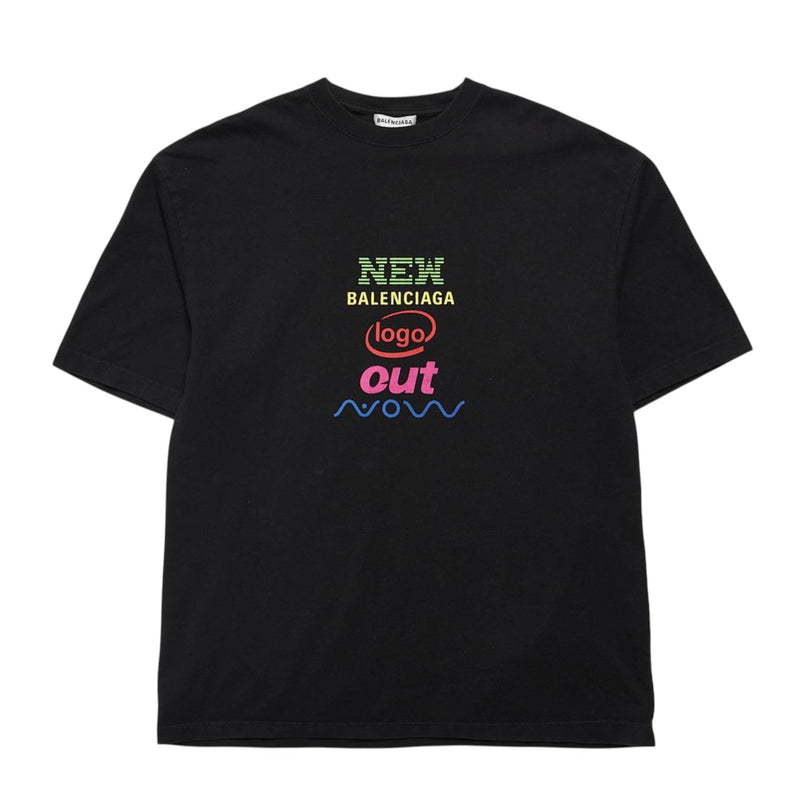 Balenciaga Color Logo Paris Tee Black