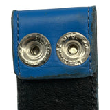 Chrome Hearts Blue Leather Belt Strap (With Rhodium Hardware)