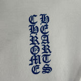 Chrome Hearts Vertical Logo Zip Hoodie White Blue