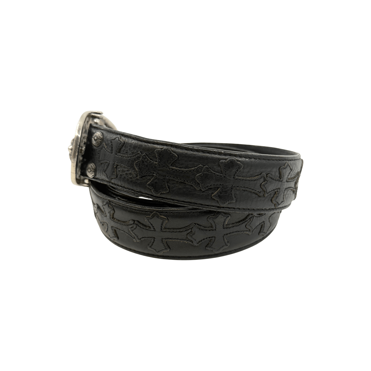 Chrome Hearts Oval Buckle Cross Patched Belt
