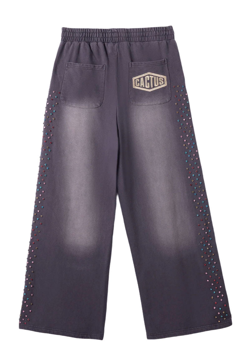 Cactus Valley Crystal Cactus Sweats Vintage Black