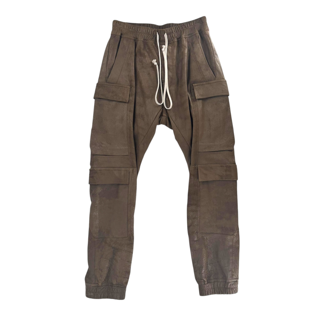 Rick Owens Leather Cargo Pants "Brown"
