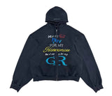 Project G/R Happiness Zip-Up Hoodie Navy