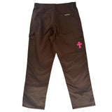 Chrome Hearts Leather Double Knee Carpenter Nylon Pants Brown