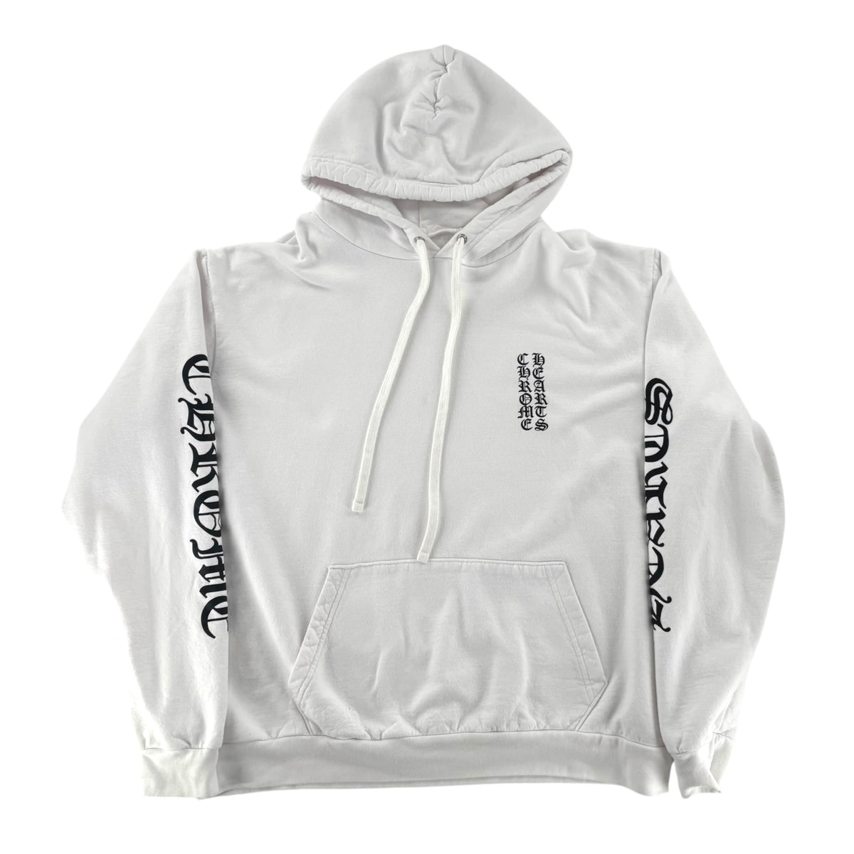 Chrome Hearts Vertical Logo Hoodie White