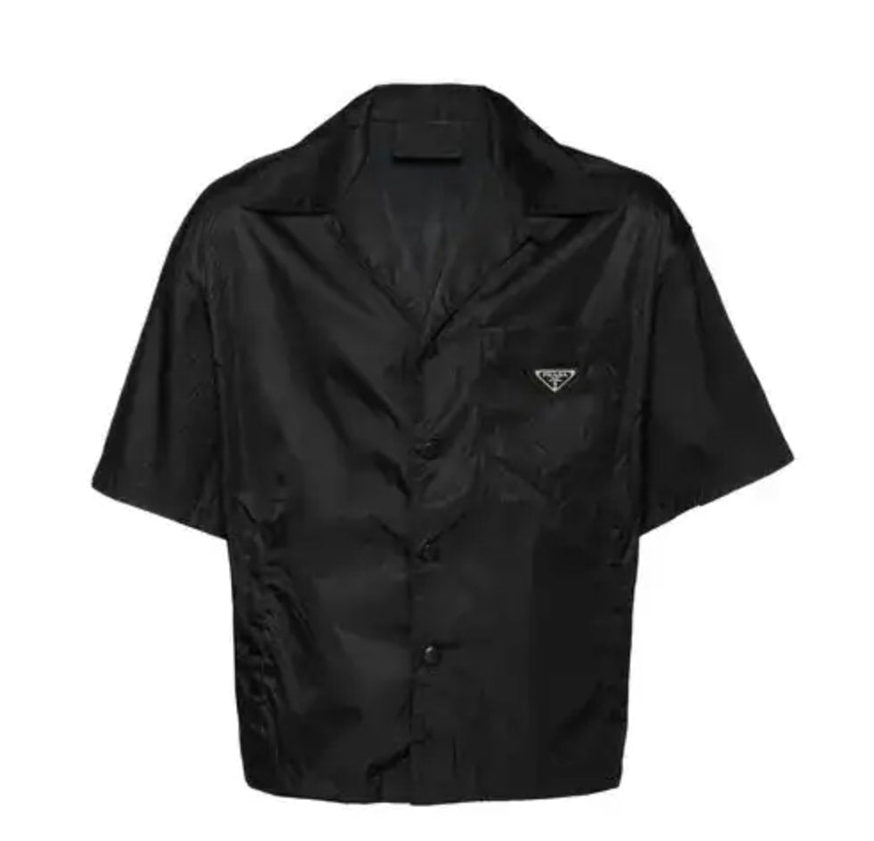 Prada Short Sleeve Nylon Shirt Black