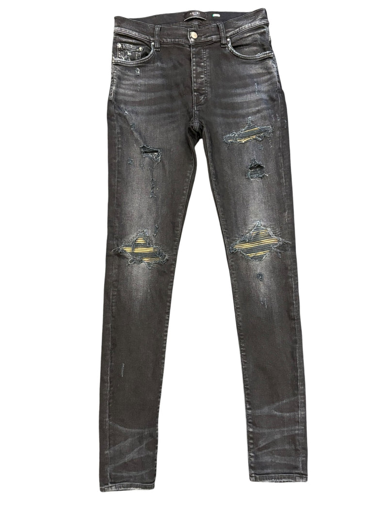 Amiri MX1 Camo Ribbed Black Jeans