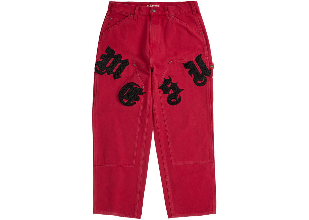 Supreme Old English Canvas Double Knee Painter Pant Red