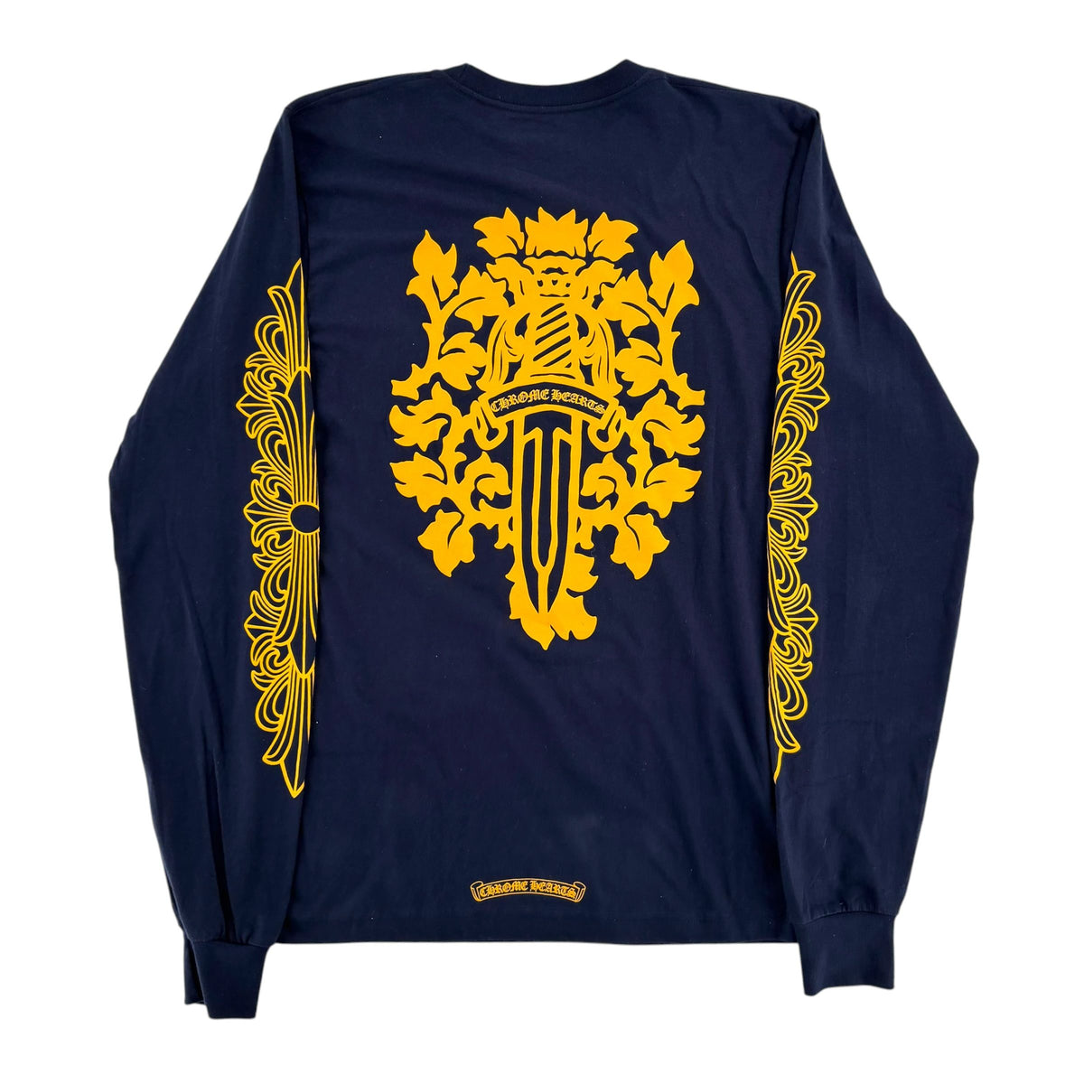 Chrome Hearts V89 Dagger L/S T-shirt Navy/Yellow