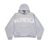 Balenciaga Tape Type Logo Hoodie Grey