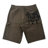 Chrome Hearts Cross Leather Patch Carpenter Shorts Brown
