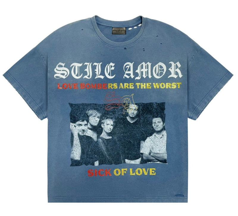 Stile De Amor Love Bomber Tee Blue