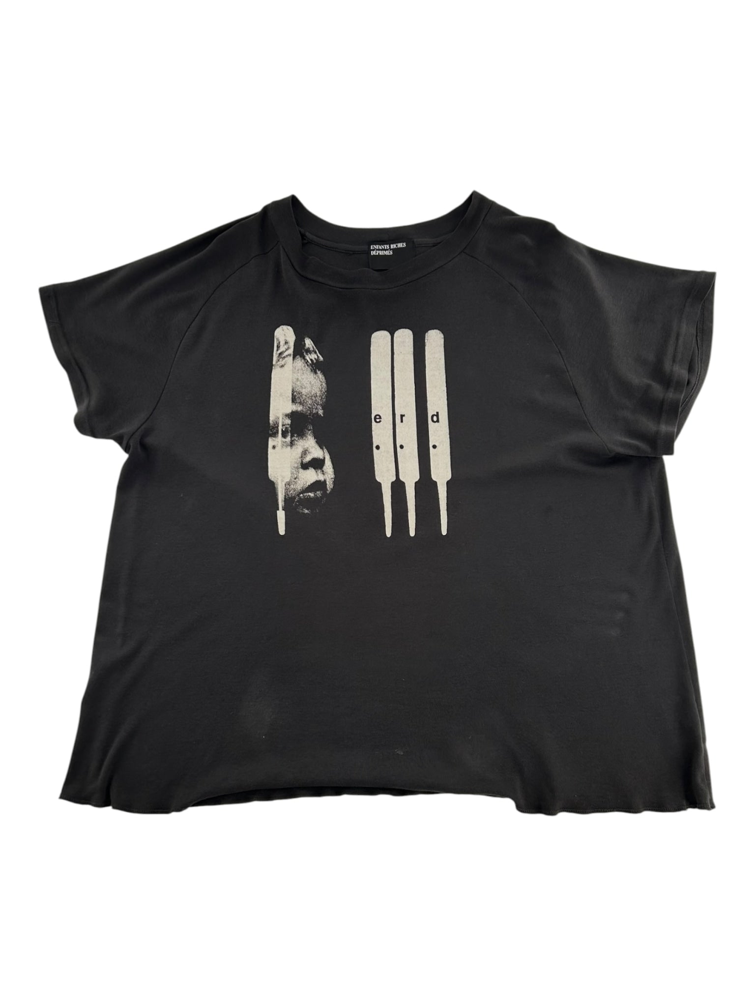 ERD Baby Raglan Faded T Shirt Black