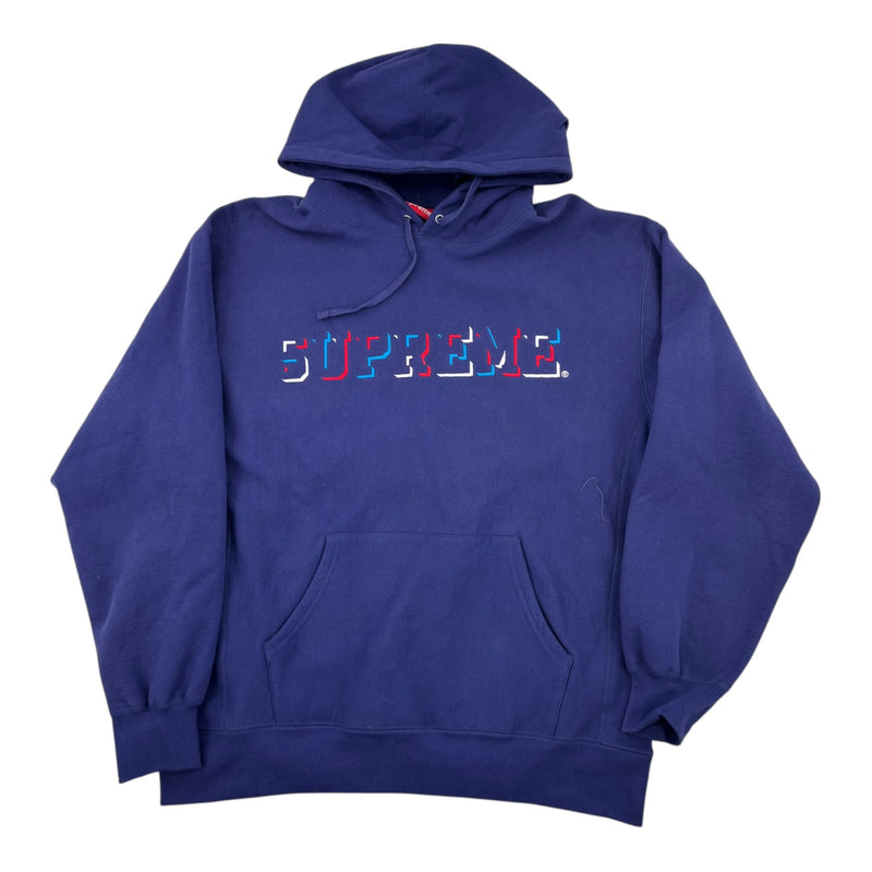 Supreme Drop Shadow Hooded Sweatshirt Washed Navy