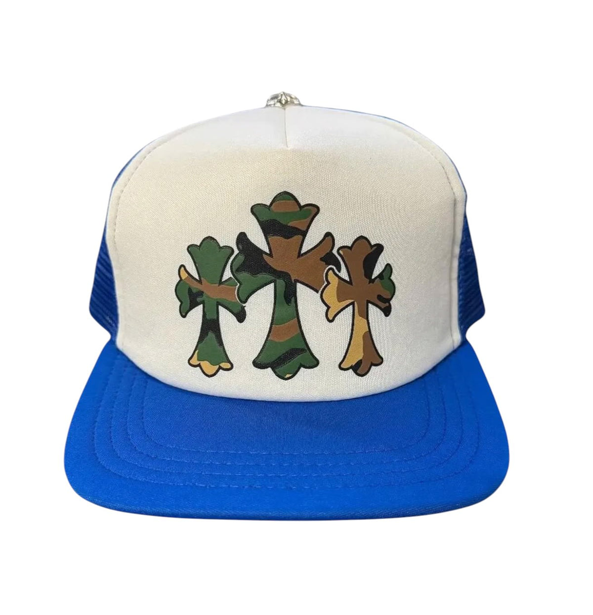 Chrome Hearts Triple Cross Trucker Hat 'Blue/White'