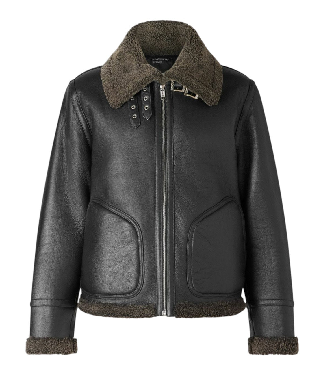 ERD Shearling Leather Jacket Black