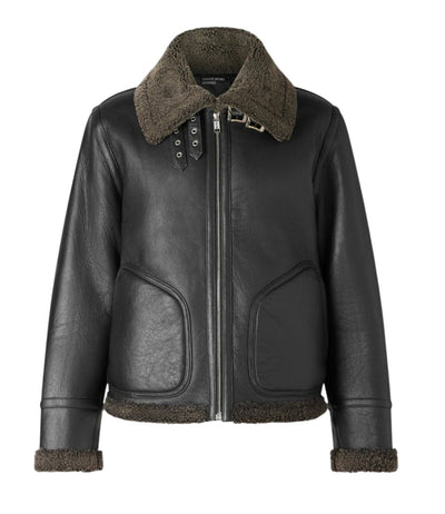 ERD Shearling Leather Jacket Black