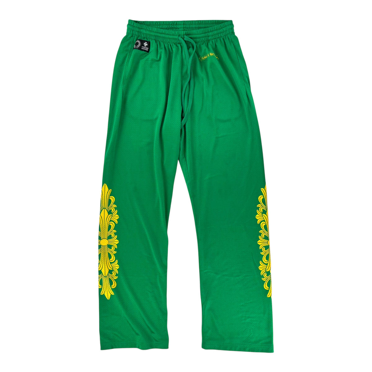 Chrome Hearts Floral Mesh Jersey Pants Green/Yellow