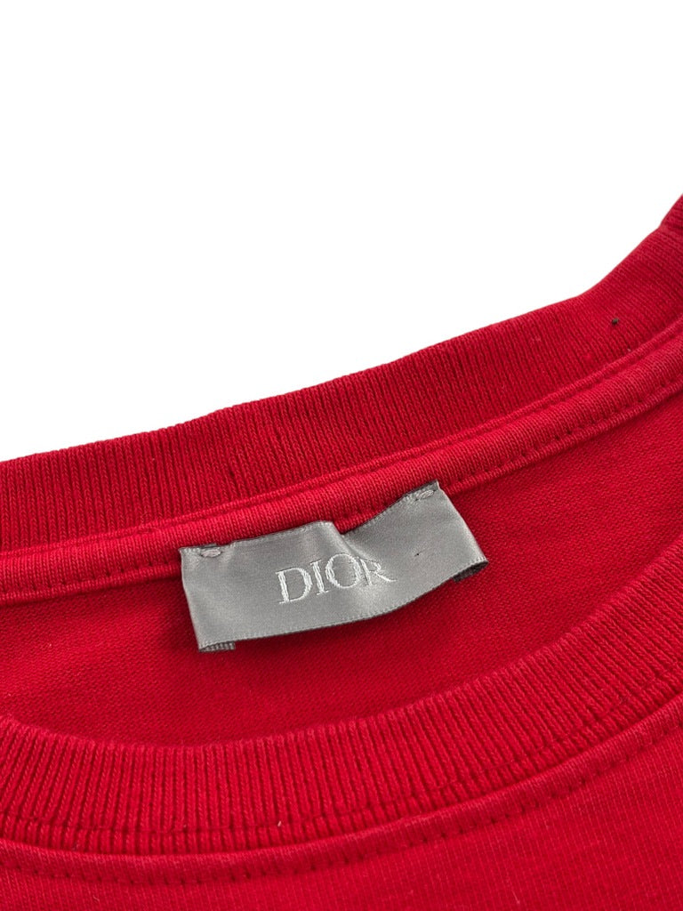 Dior Embriodery Logo Tee Red