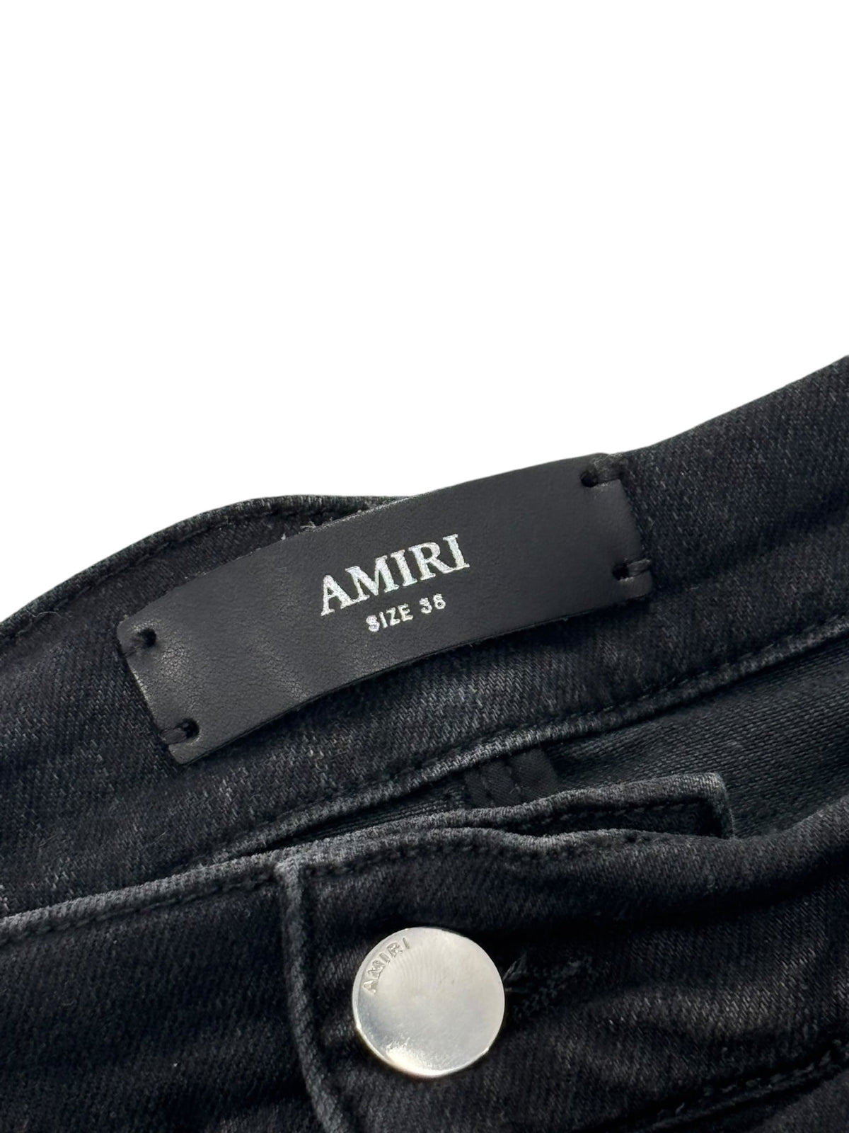 Amiri Multi Logo Patch Denim Black