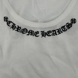 Chrome Hearts Scroll Logo Ribbed Tank Top White