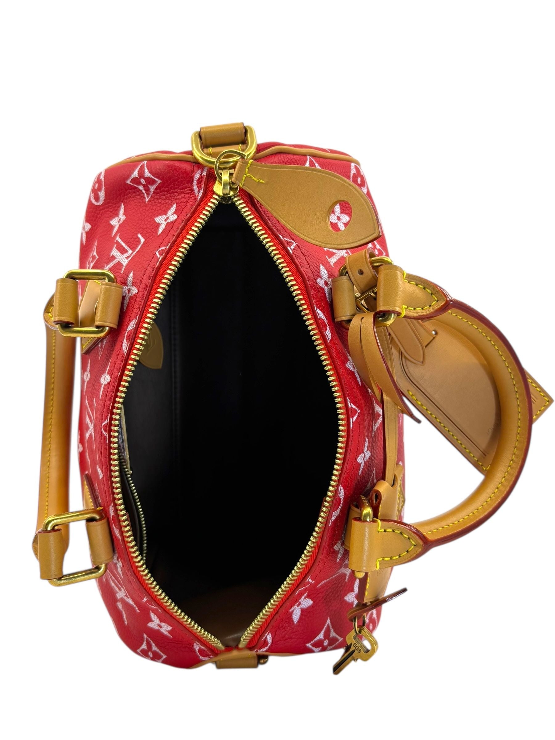 Louis Vuitton Speedy P9 Bandoulière 25 Monogram Leather Red