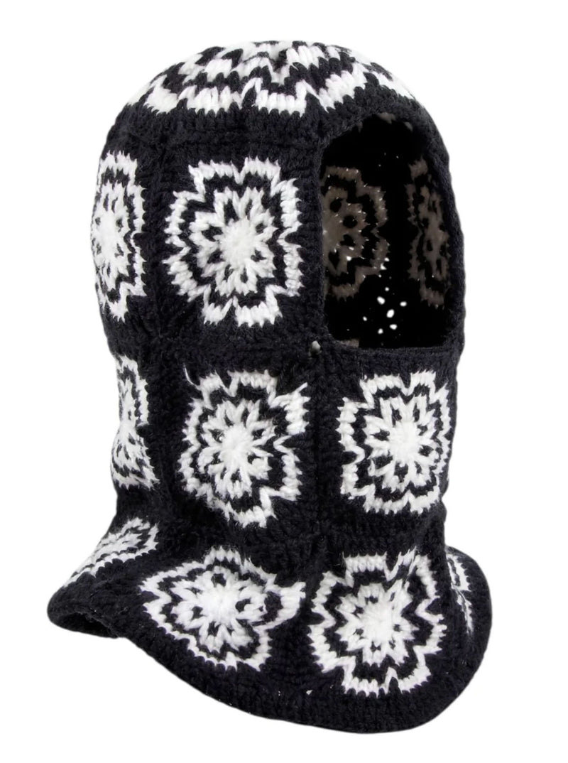 Arkyve Frostbite Crochet Hood Black White