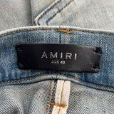 AMIRI Staggered Logo Skinny Jean Antique Indigo Black