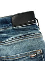 Amiri Distressed Patch Logo Denim Lightwash Cream