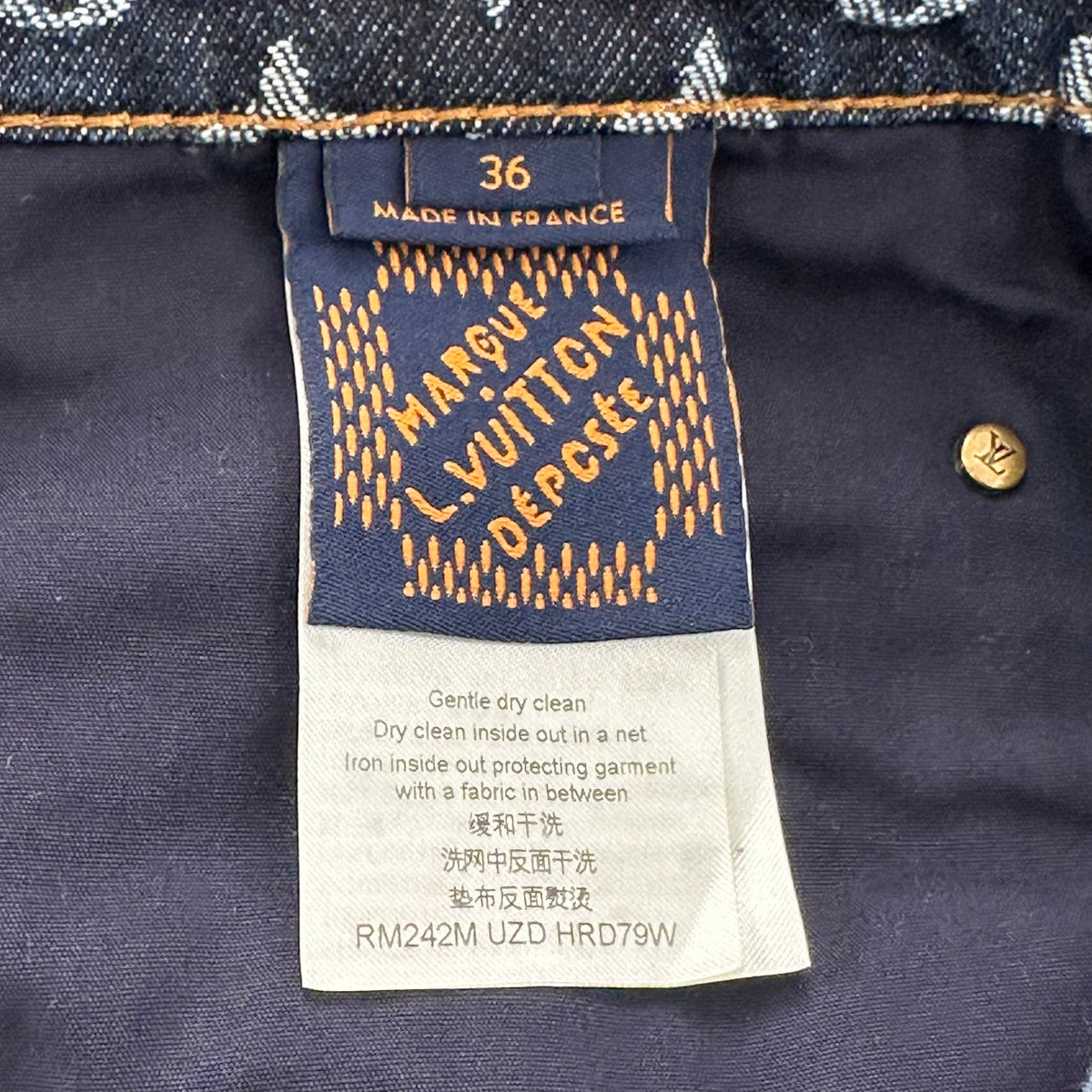 Louis Vuitton Monogram Denim Jeans Dark Blue