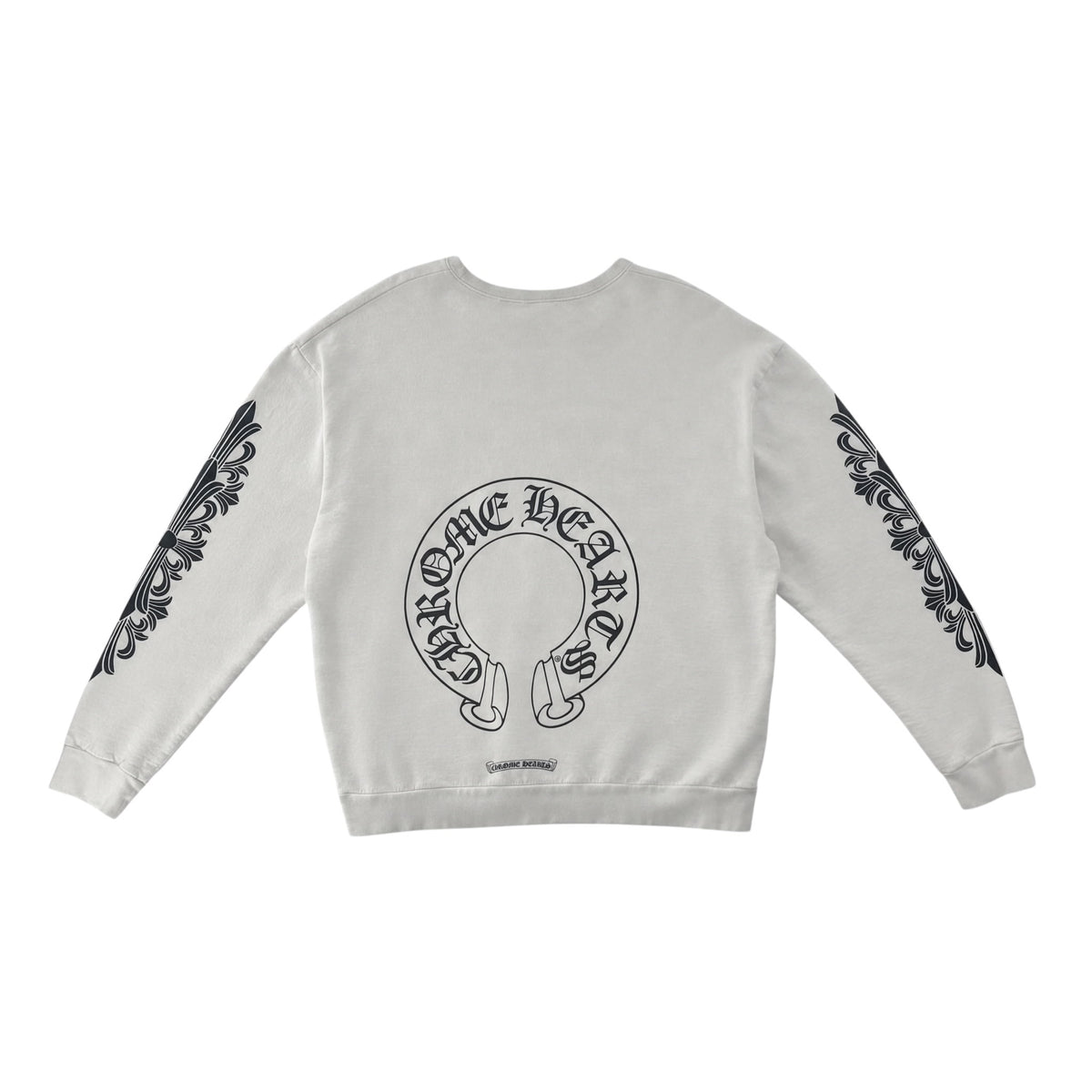 Chrome Hearts Horseshoe Floral Sleeves Crewneck White