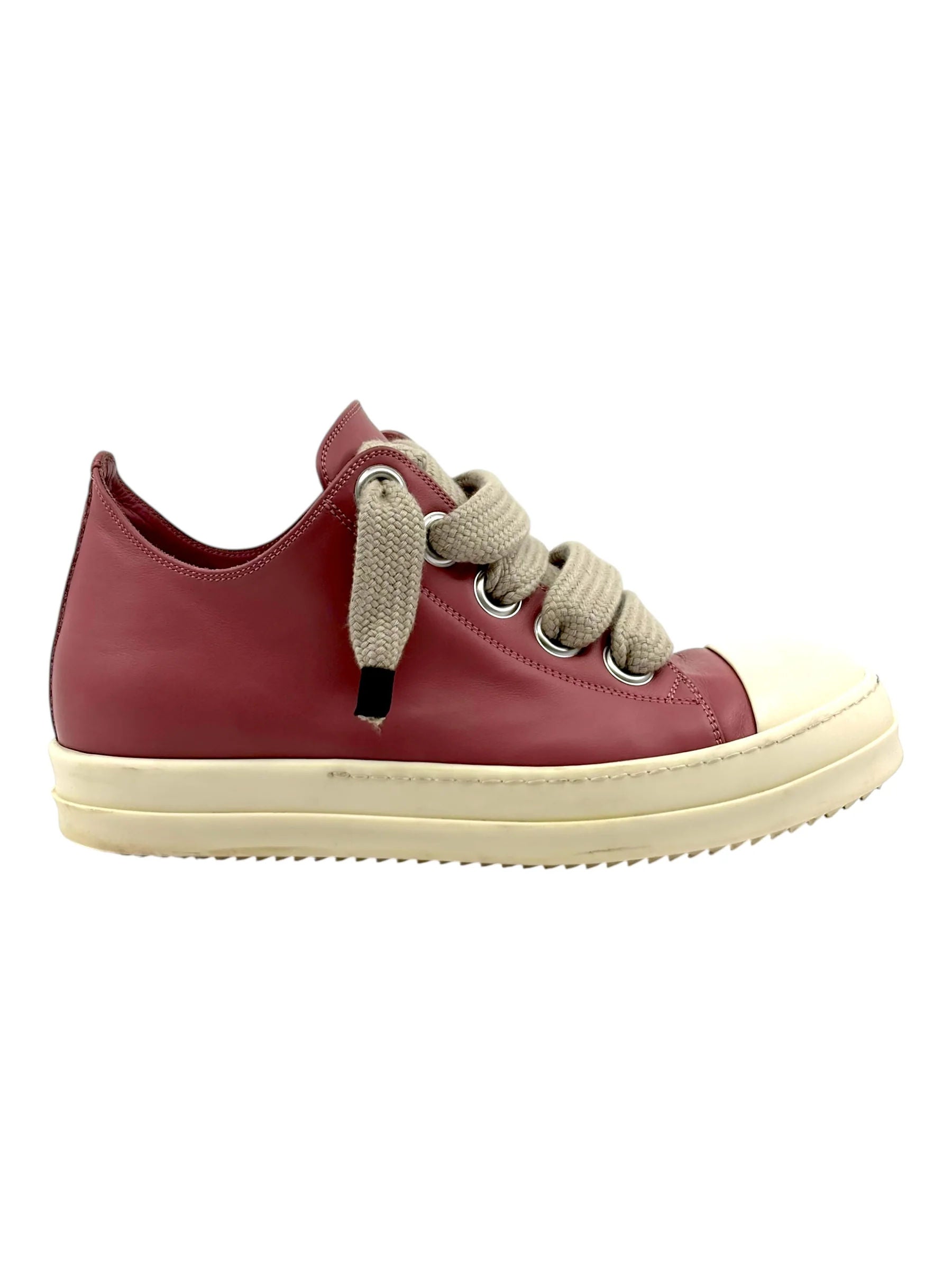 Rick Owens Jumbo Lace Leather Low Sneakers "Thulian"