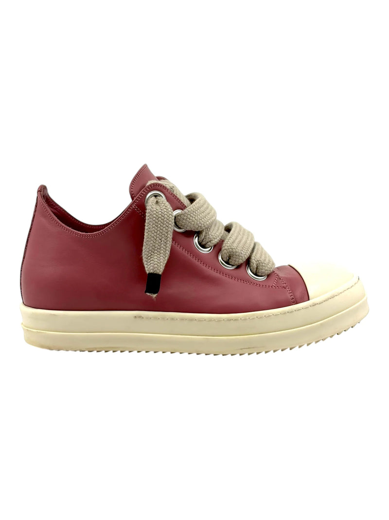 Rick Owens Jumbo Lace Leather Low Sneakers "Thulian"