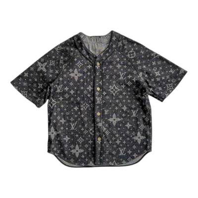 Louis Vuitton Monogram Denim Baseball Jersey Black