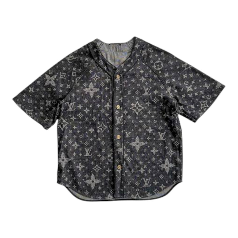 Louis Vuitton Monogram Denim Baseball Jersey Black