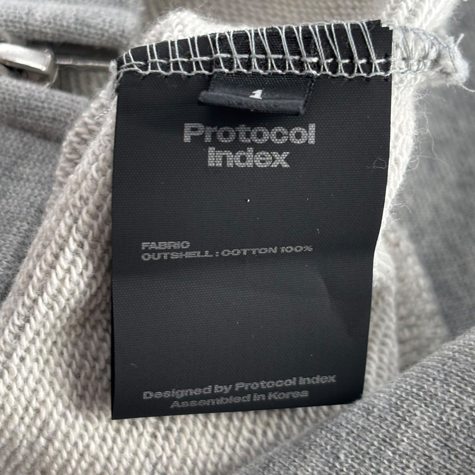 Protocol Reconstructed Sweatshirt Zip Hoodie Grey