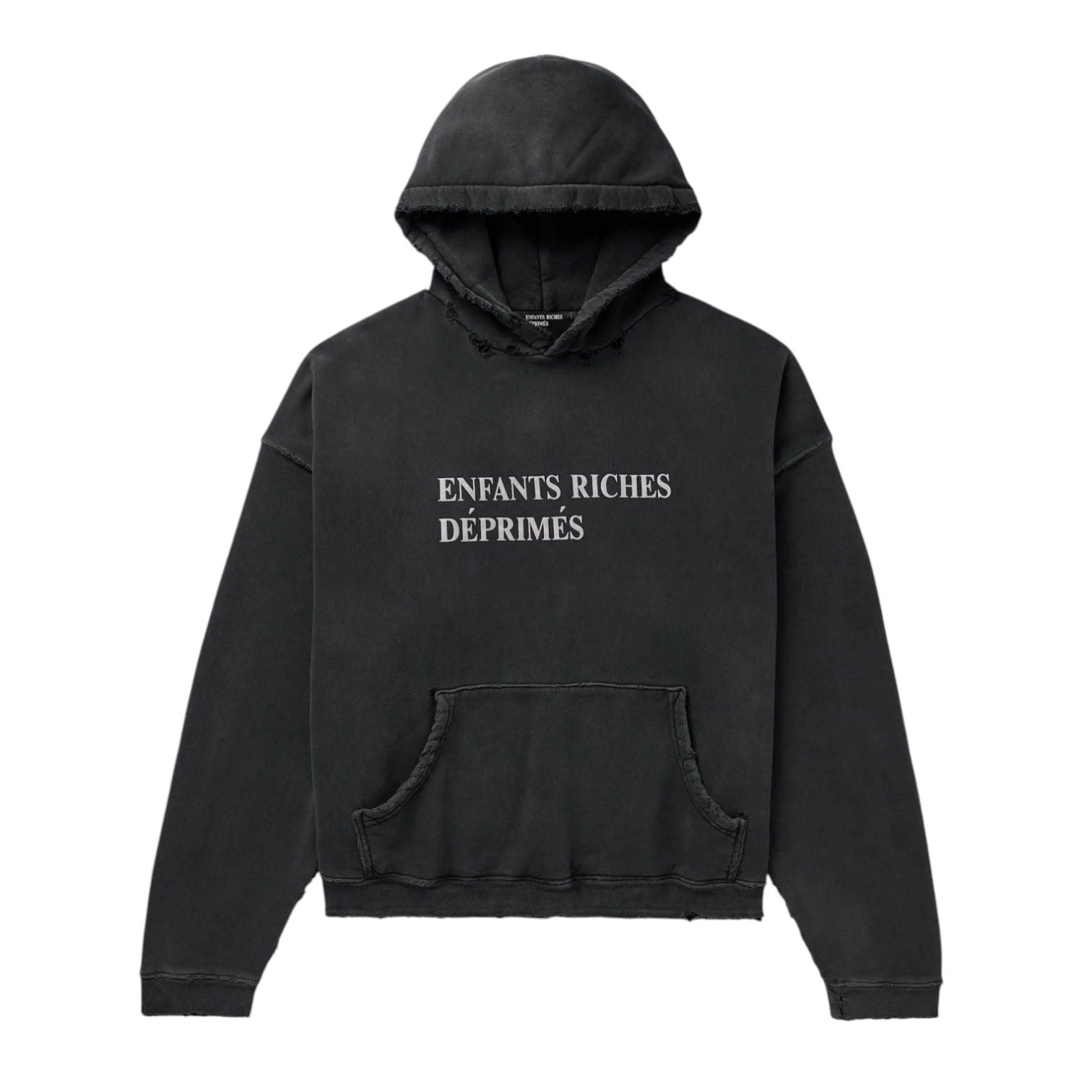 ERD Distressed Logo Hoodie Black