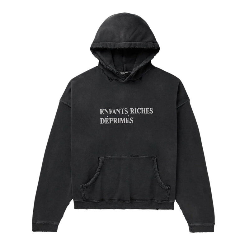 ERD Distressed Logo Hoodie Black